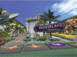 A (hopefully) very rough computer mockup of what Yahoo's Movieland will look like.