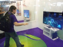 Some sort of Rez like game using the xbox Kinect by seamus_walsh, on Flickr