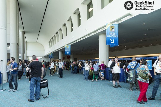 Comic-Con 2012 Lobby D hall Press Professional registration pro crowd before open
