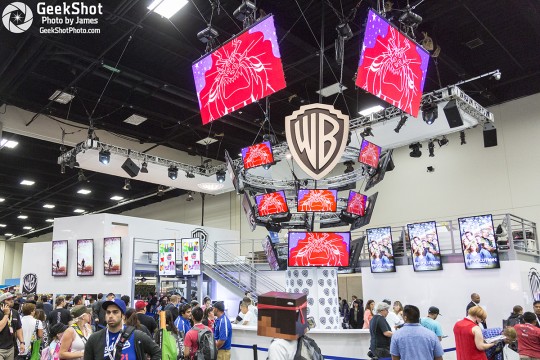 WB Warner Bros booth floor display