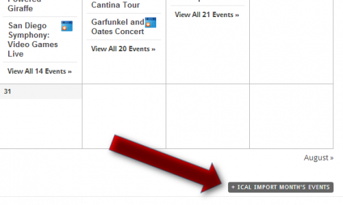 Select the iCal button to export a file for that calendar view.