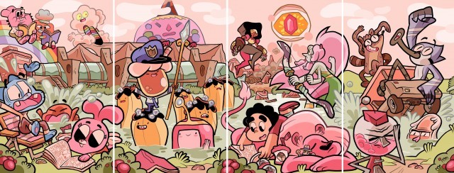 Steven Universe #1 - All four of the above covers connect to form one image!
