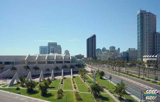 San Diego Convention Center Empty Hall H Line off season City and Hotel View