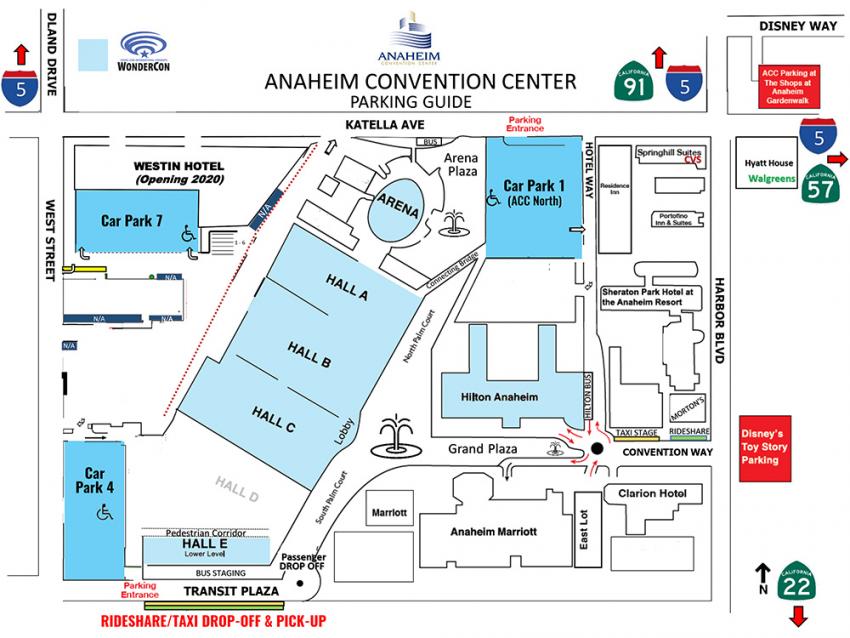 Anaheim Stadium Parking Map WonderCon 2019 Parking Information | San Diego Comic Con 