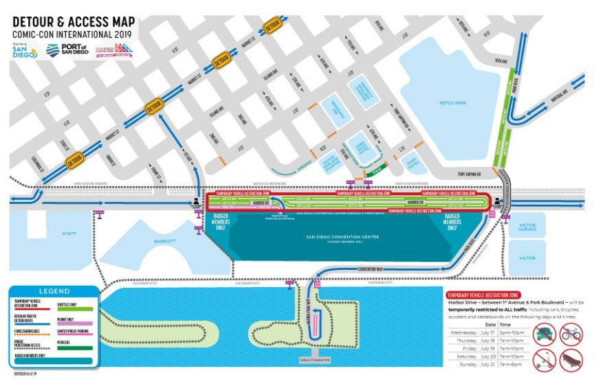 Harbor Drive Closing To Traffic During San Diego Comic Con 2019