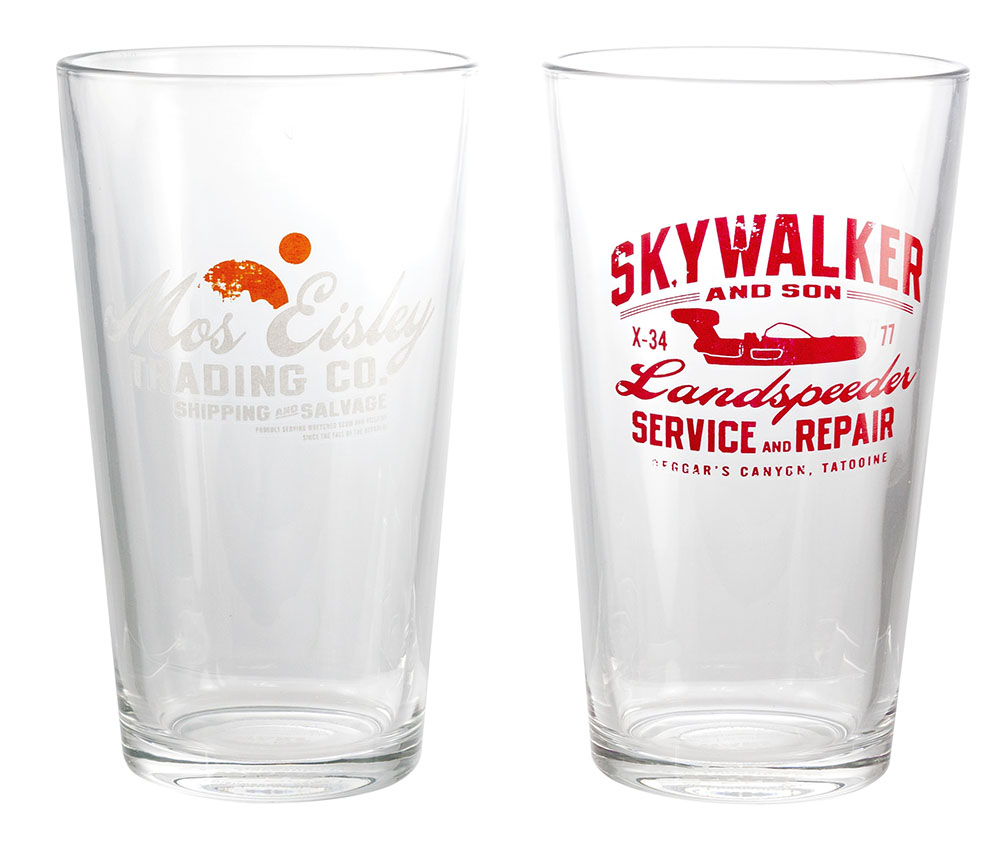 Star Wars 16 oz Pint Glass 2-Piece Set Mos Eisley Co. Skywalker