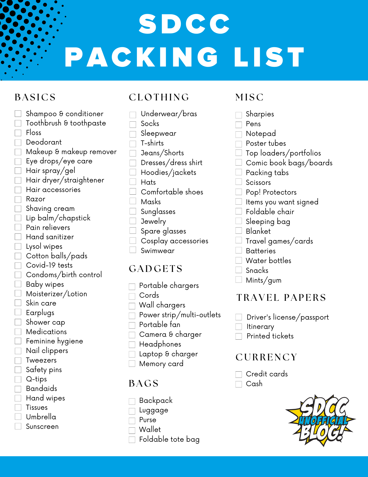 What (and How) to Pack for San Diego Comic-Con - San Diego Comic-Con ...