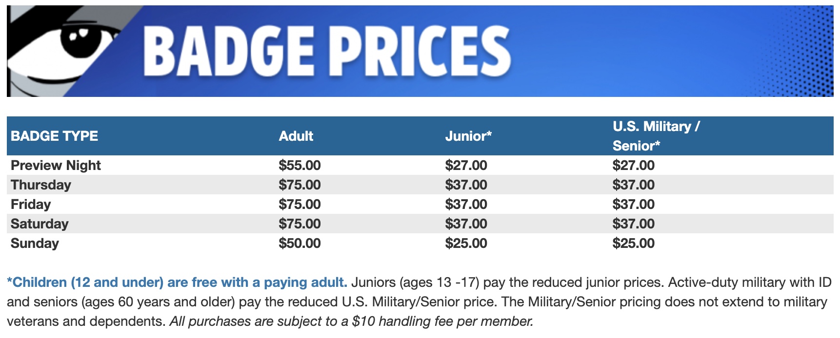 Comic Con 2025 Tickets Price