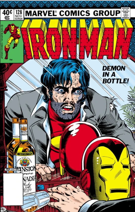 The Invincible Iron Man No. 128 "Demon In A Bottle" original cover