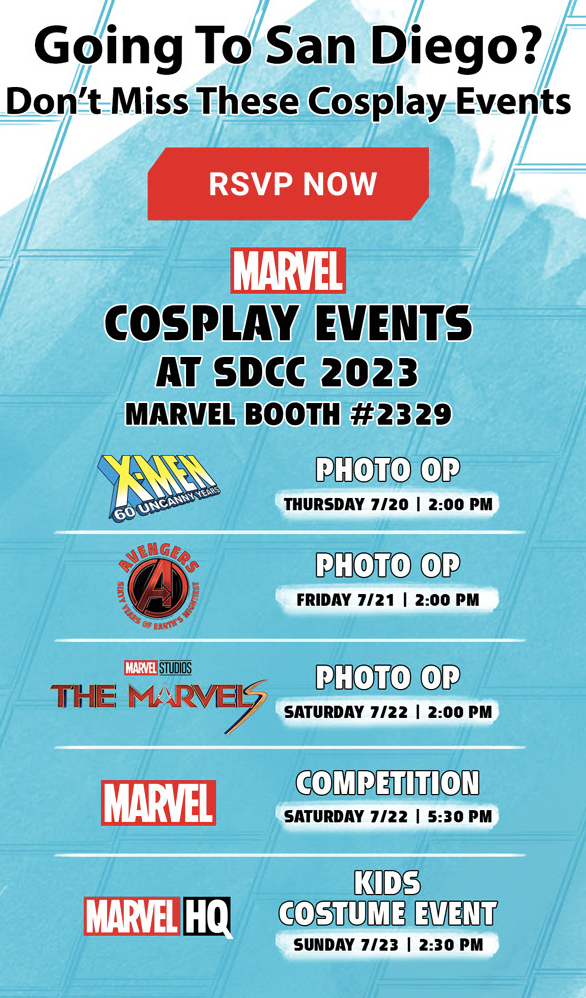 Marvel Booth Activities for San Diego ComicCon 2023 San Diego Comic