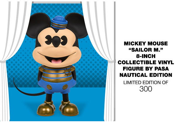 2023 Con Exclusive: Mickey Mouse Sailor M. 8-Inch Collectible Vinyl Figure by Pasa - Nautical Edition (Limited Edition of 300)