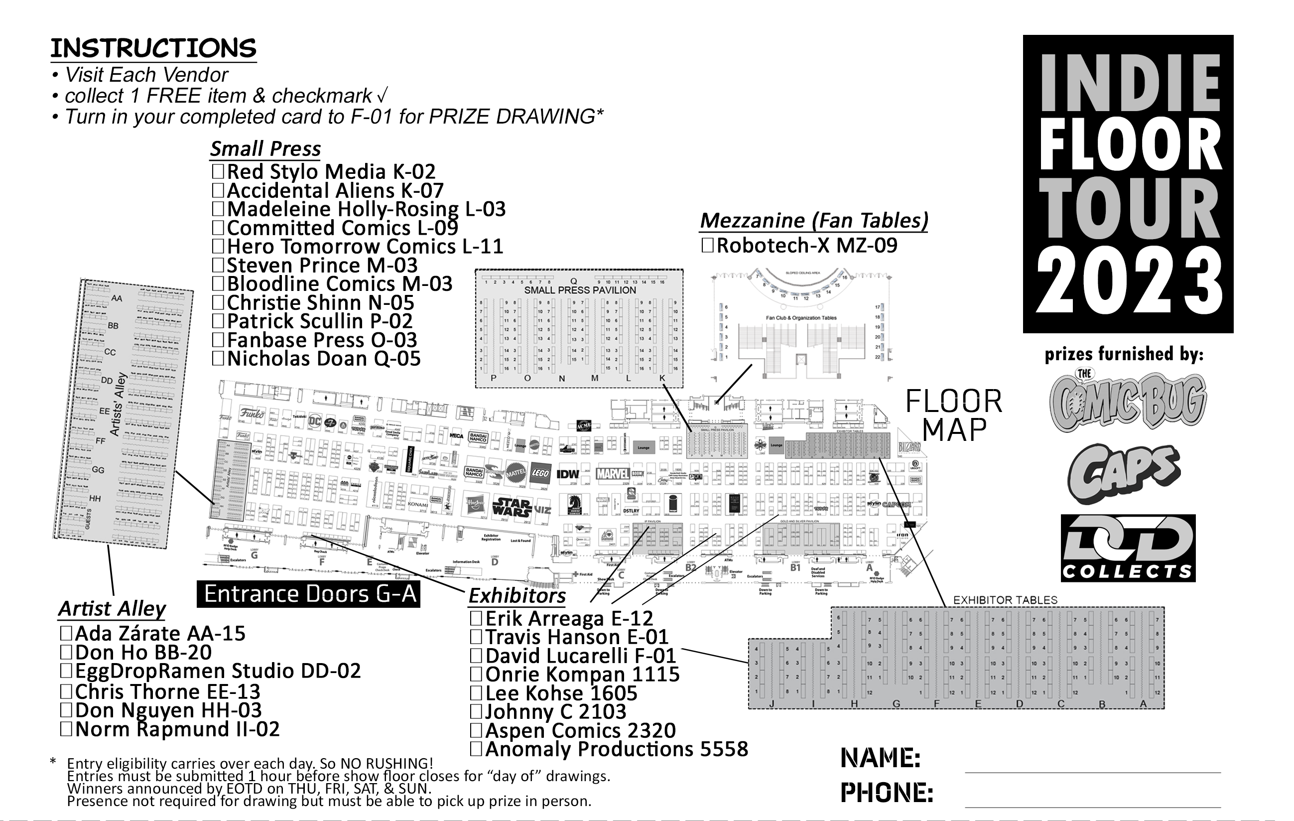 Indie Floor Tour San Diego ComicCon 2023 [Update July 13] San Diego