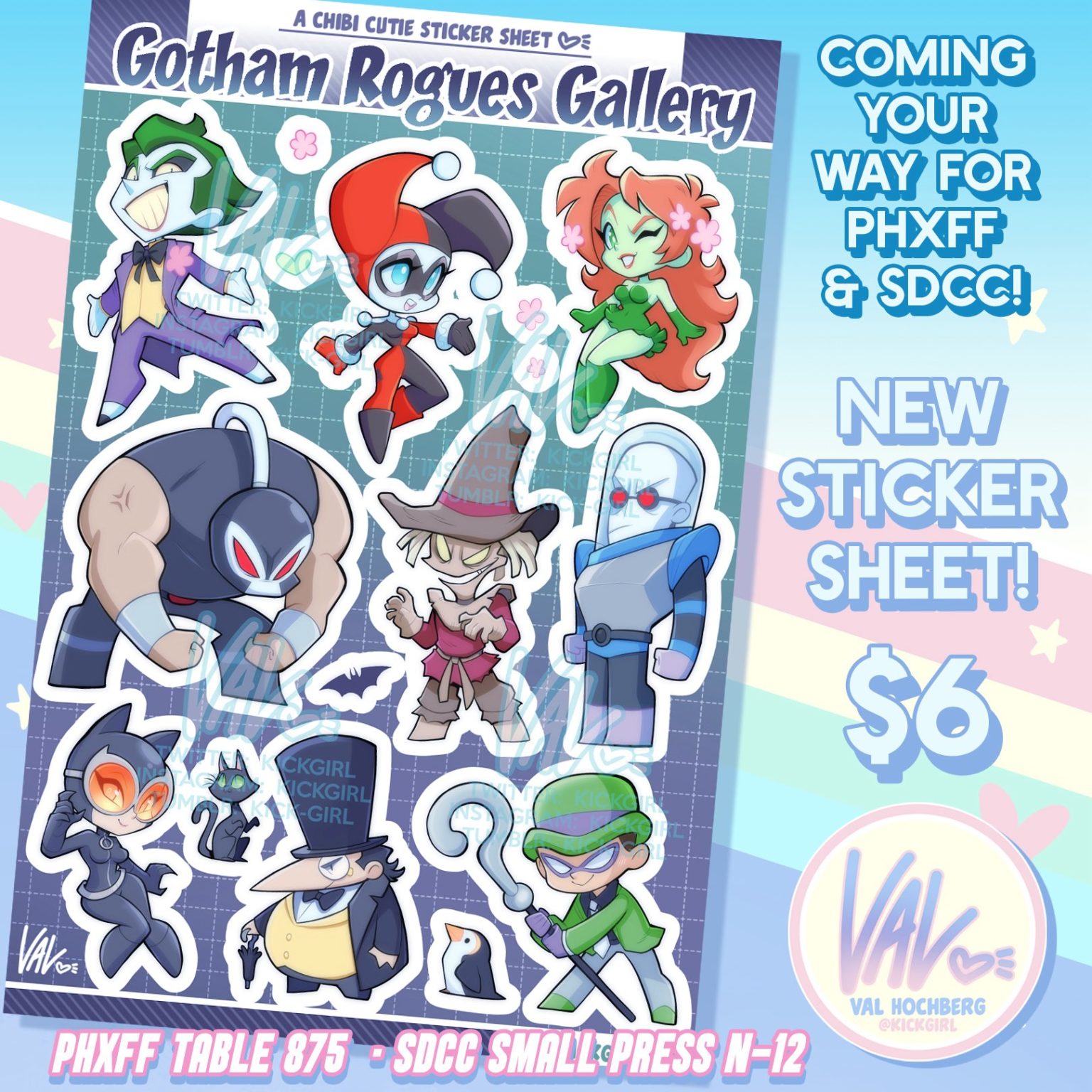 Gotham Rogues Gallery Chibi Sticker Set