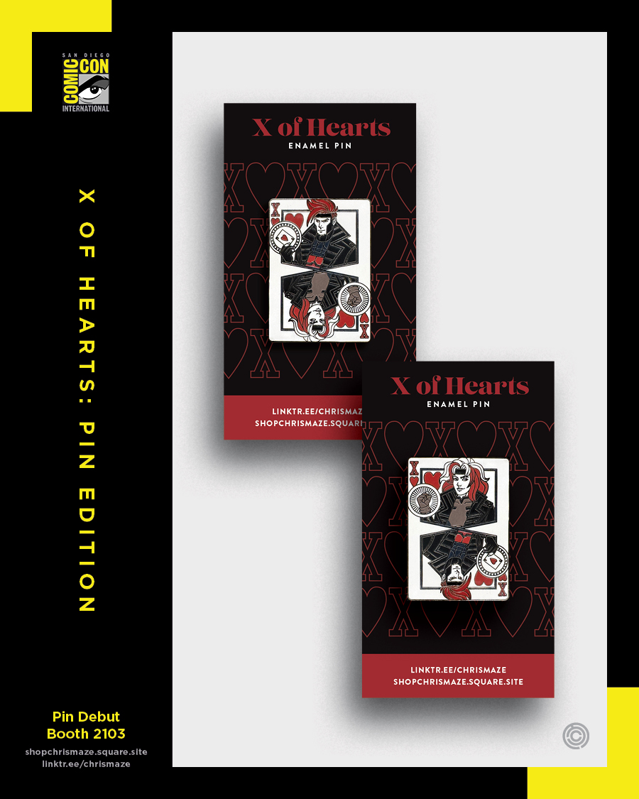 X of Hearts Enamel Pin