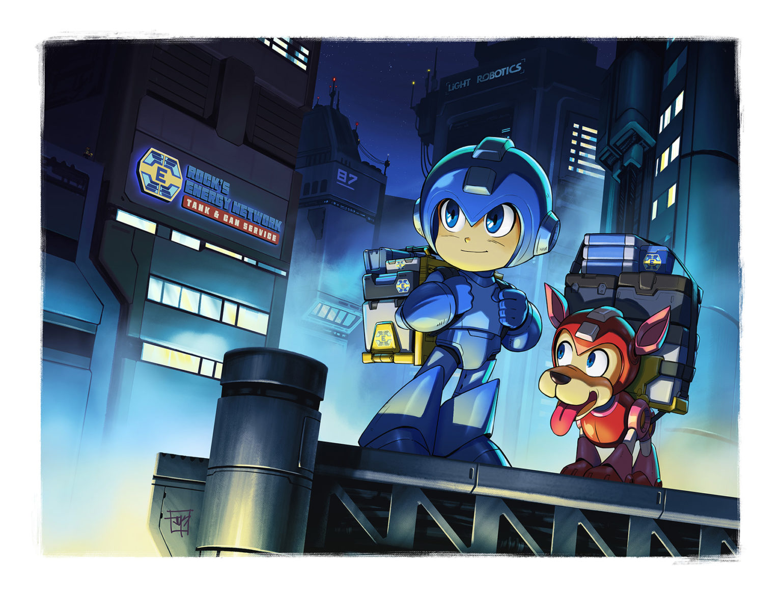 Pop Eats Express Eats Series - Mega Man and Rush Print