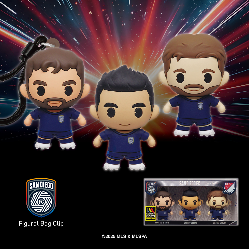San Diego FC MLS 3D Foam Bag Clip 3 PC Set