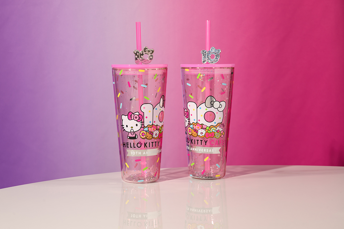 Hello Kitty Cafe 10th Anniversary Glass Tumbler