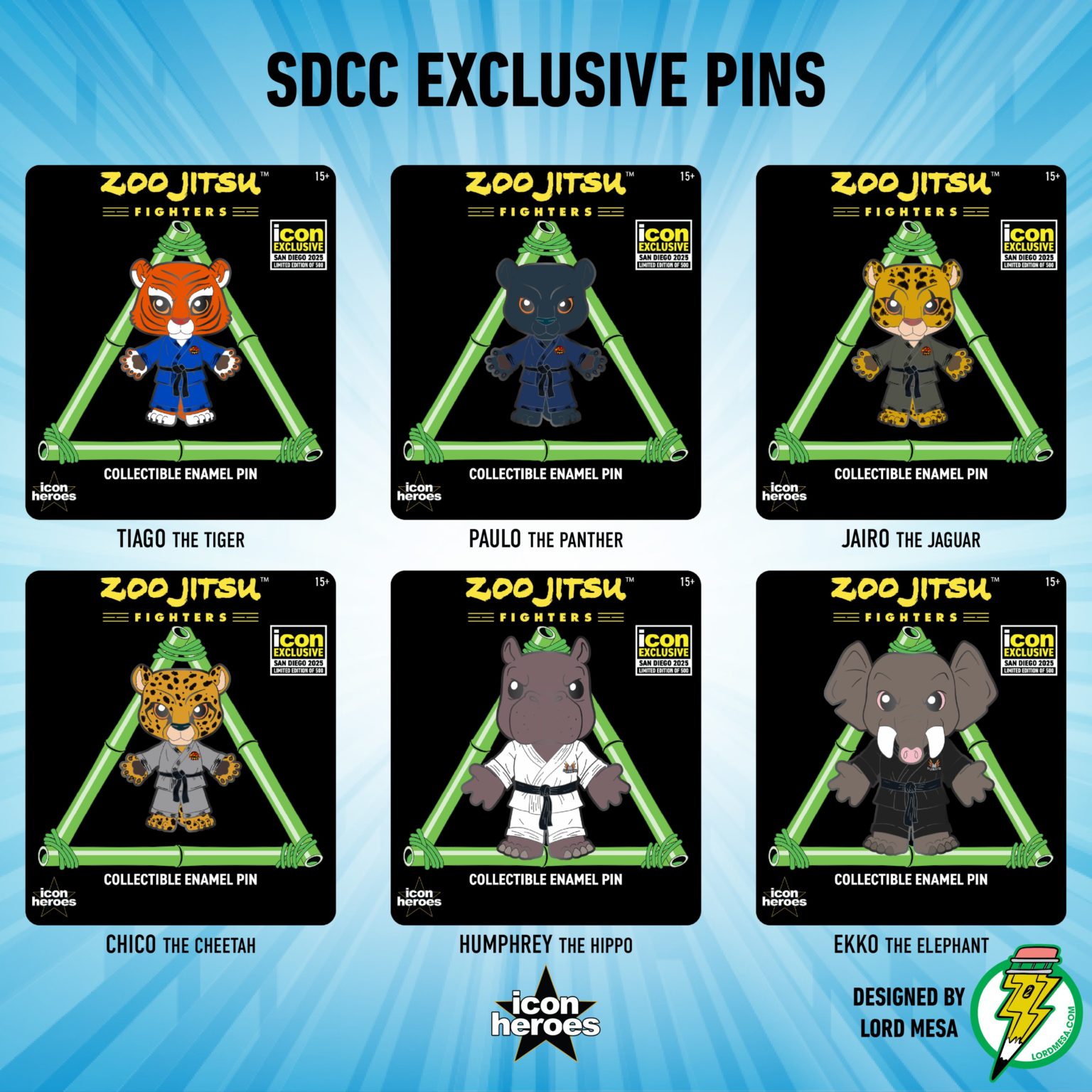 Zoo Jitsu Fighters Enamel Pin - Tiago the Tiger