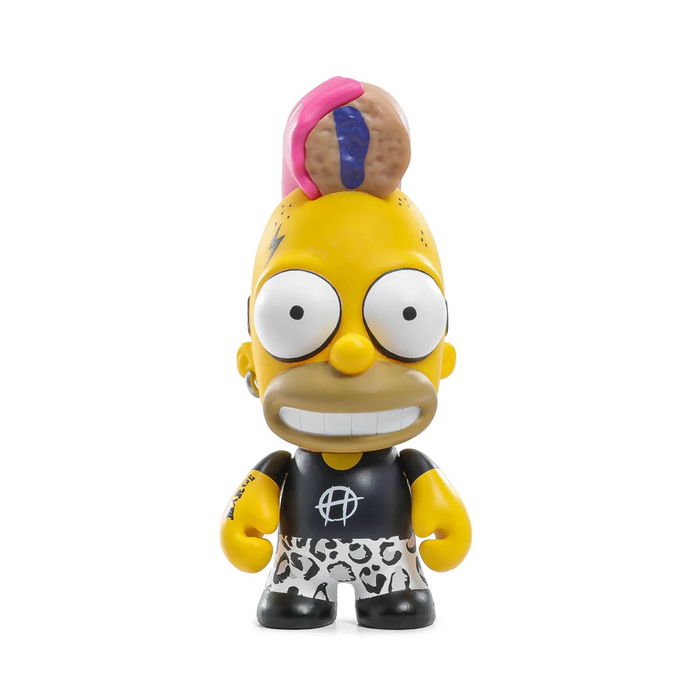 Donut Riot Punk Homer 3″ Vinyl Mini Figure – Pink Glaze Edition