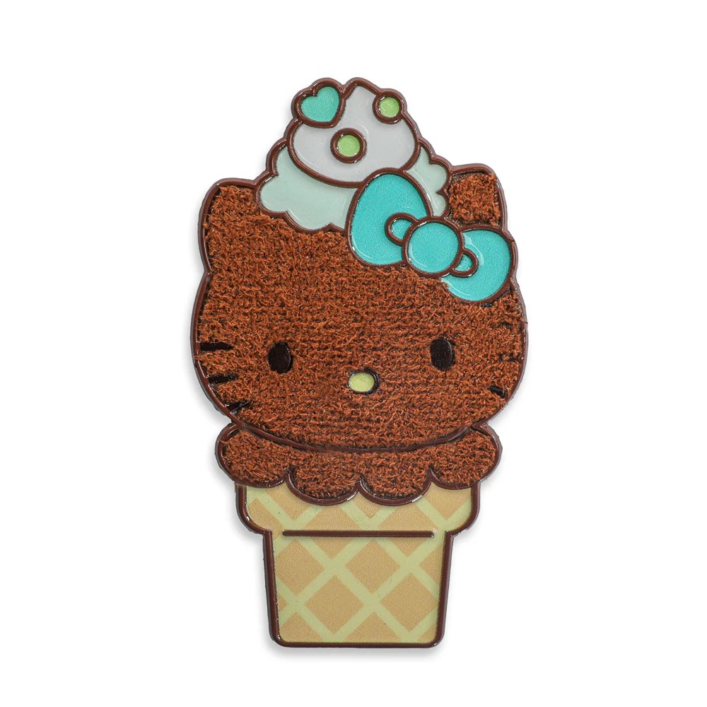 Hello Kitty® Ice Cream Cone Pin – Flocked Chocolate with Mint Edition