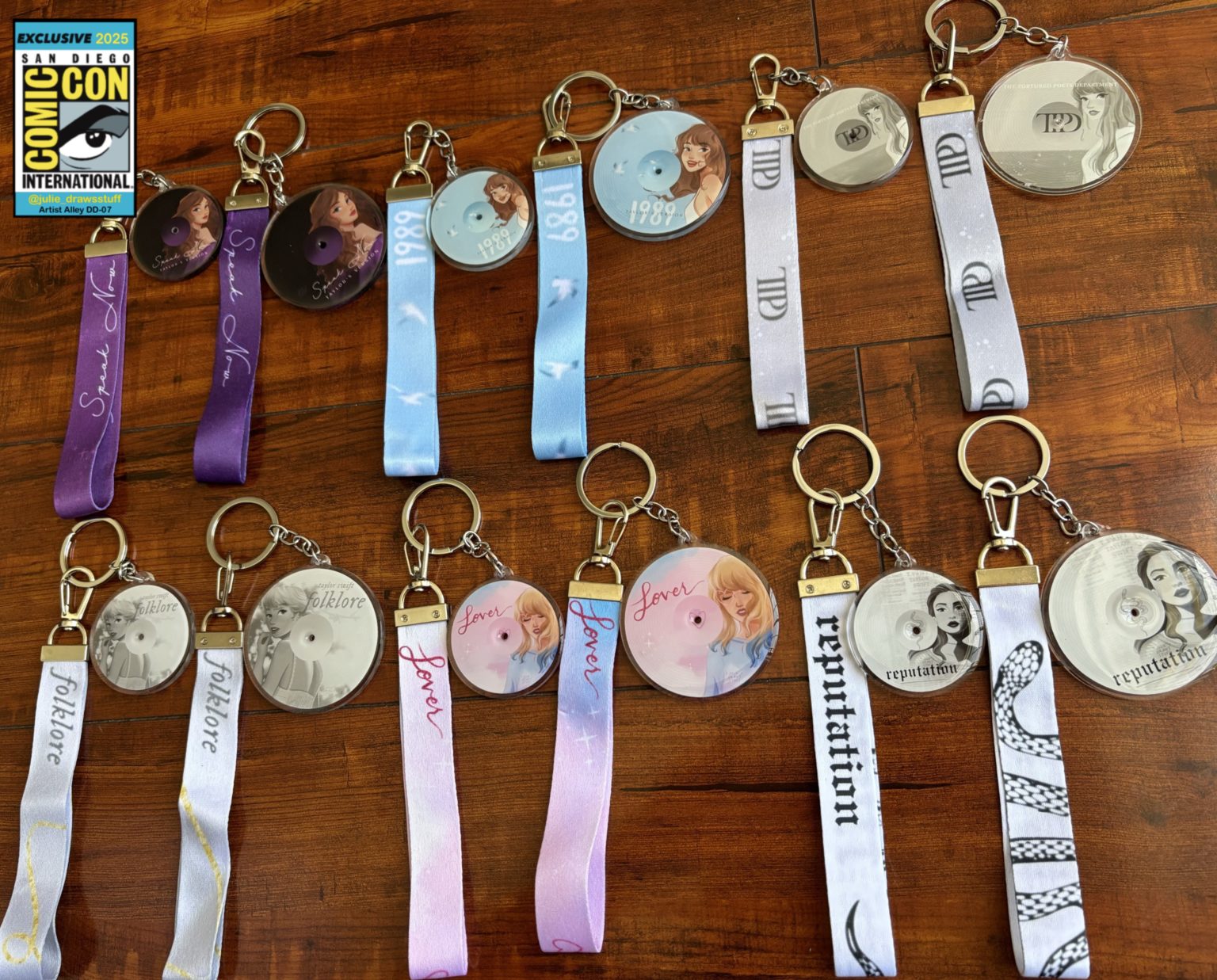 Album Cover Art XL Keychains - Speak Now, 1989, Lover, Reputation, Folklore, TTPD