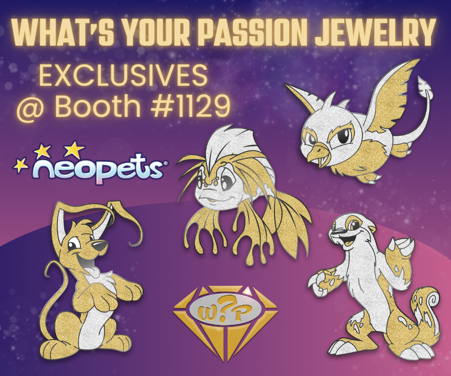 Convention Exclusive Neopets Gold & Silver Pins - Gelert, Koi, Lutari, and Pteri