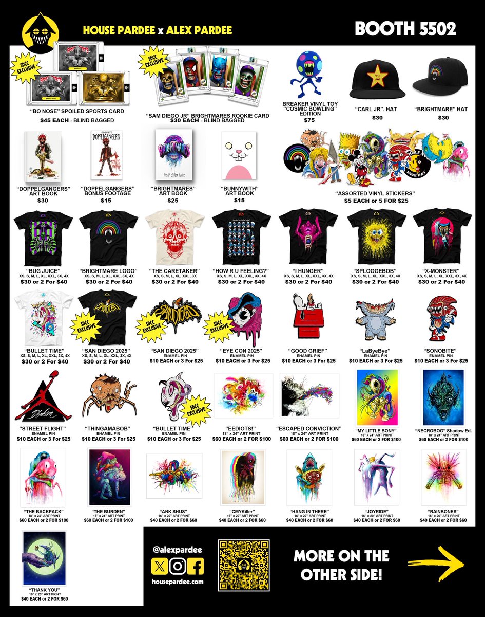 C104 Wiedersehen Feiern 新刊 Confeito Alex Pardee San Diego Comic-Con 2025 Exclusives [UPDATE July