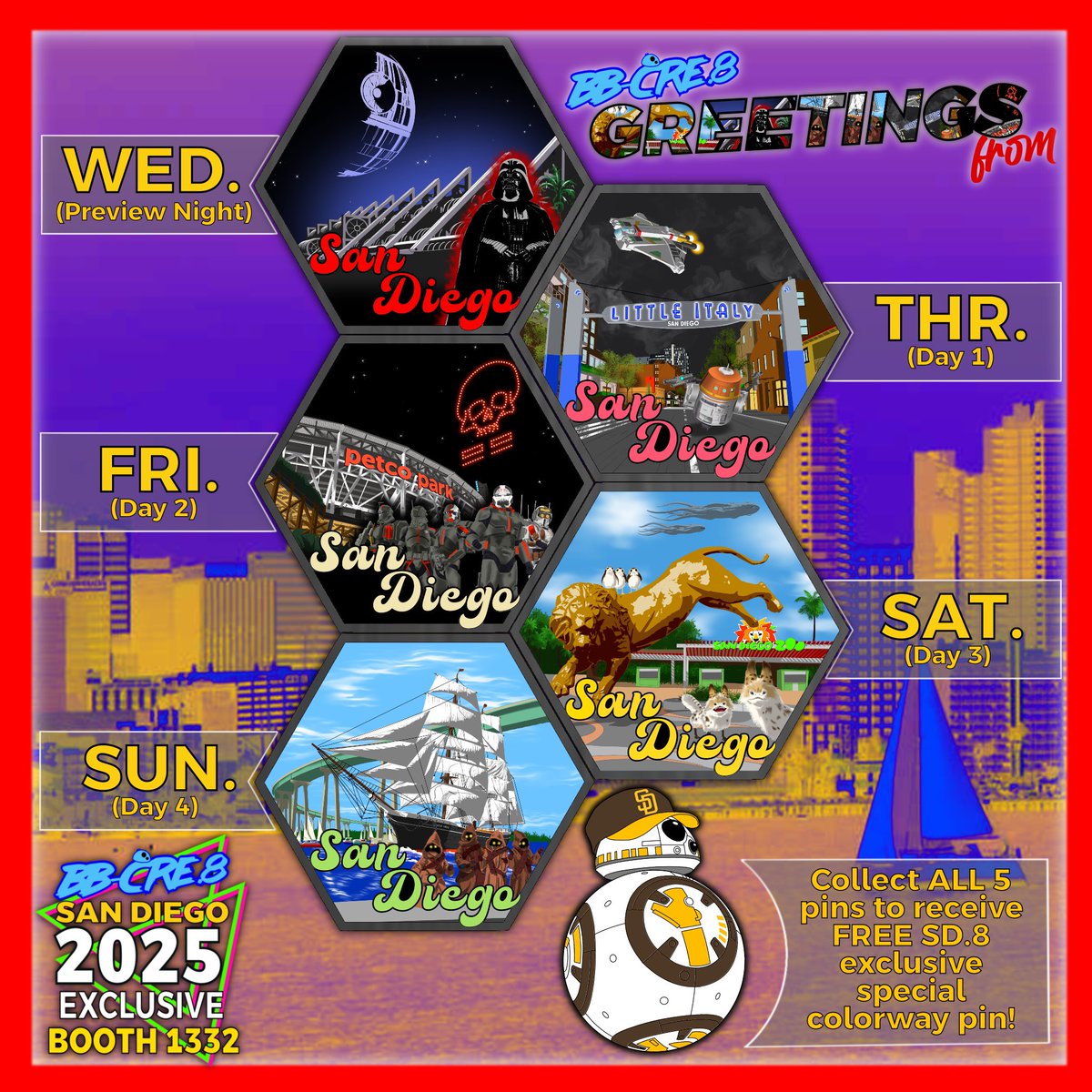 Greetings from San Diego - Daily Exclusive Pin (5 total)