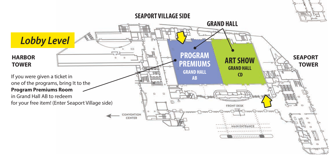 Map of the Program Premiums Room at the Manchester Grand Hyatt